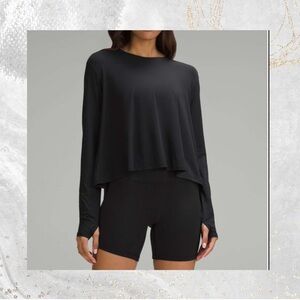 Lululemon Modal Relaxed-Fit Lounge Long-Sleeve Shirt Black size 6 NWT‎